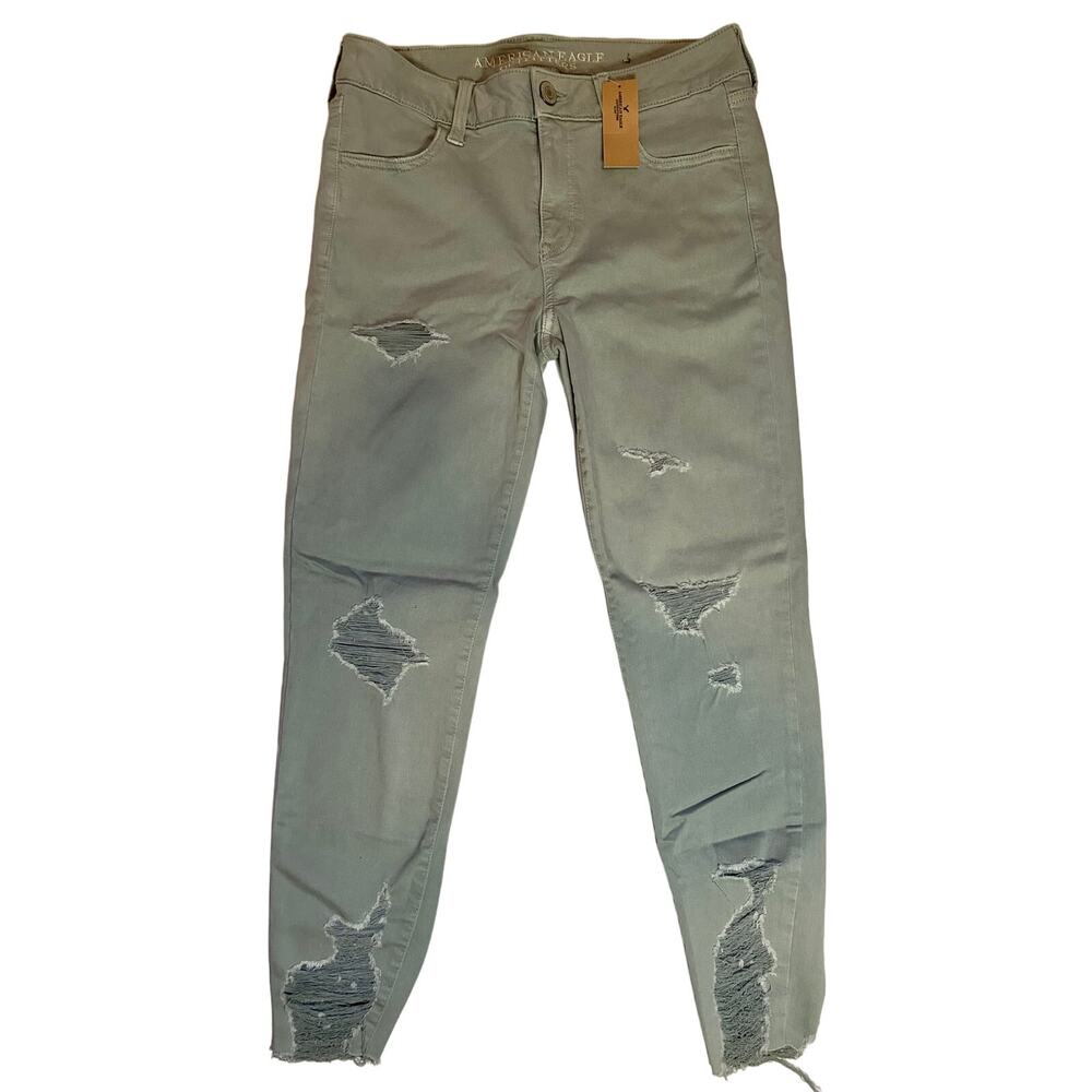 American Eagle Ripped Low-Rise Twill Jegging US 10 Short